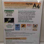 Gummiert Papir Til Flaskeetiketter. 100 ark i A4 format