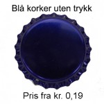 Ølkork, Blå, 26mm Crown Caps pose med 100 stk.