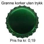 Ølkork, Grønn, 26mm Crown Caps pose med 2.000 stk.