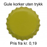 Ølkork, Gul, 26mm Crown Caps pose med 500 stk.