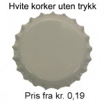 Ølkork, Hvit, 26mm Crown Caps pose med 500 stk.