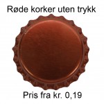 Ølkork, Rød, 26mm Crown Caps pose med 100 stk.